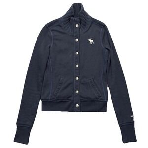 Y2K Abercrombie & Fitch Jacket Sherpa Lined Sz S Blue Knit Bella Swan 00s Preppy